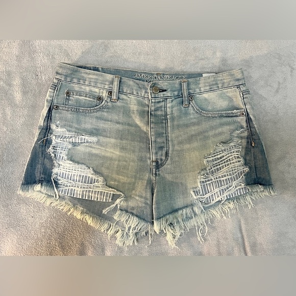 American Eagle Outfitters Pants - American Eagle Hi Rise Distressed Shorts- Size 8
